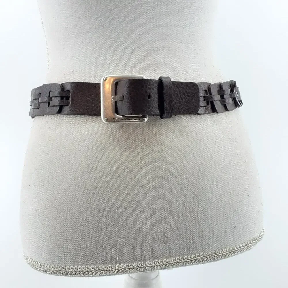 CK Calvin Klein Jeans Chain Link Brown Maroon Size Small